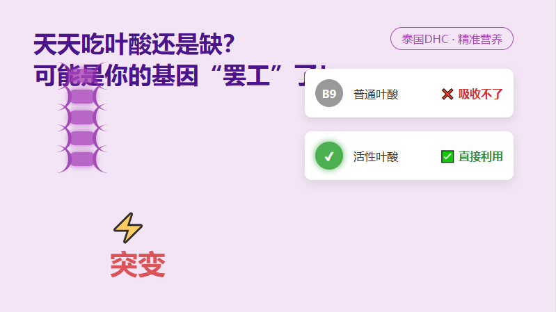 天天吃叶酸还是缺？可能是基因罢工了！这3类人必须吃活性叶酸