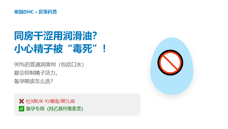 同房干涩用润滑油？小心精子被毒死！