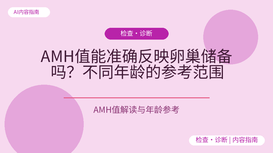 AMH值能准确反映卵巢储备吗？不同年龄的参考范围