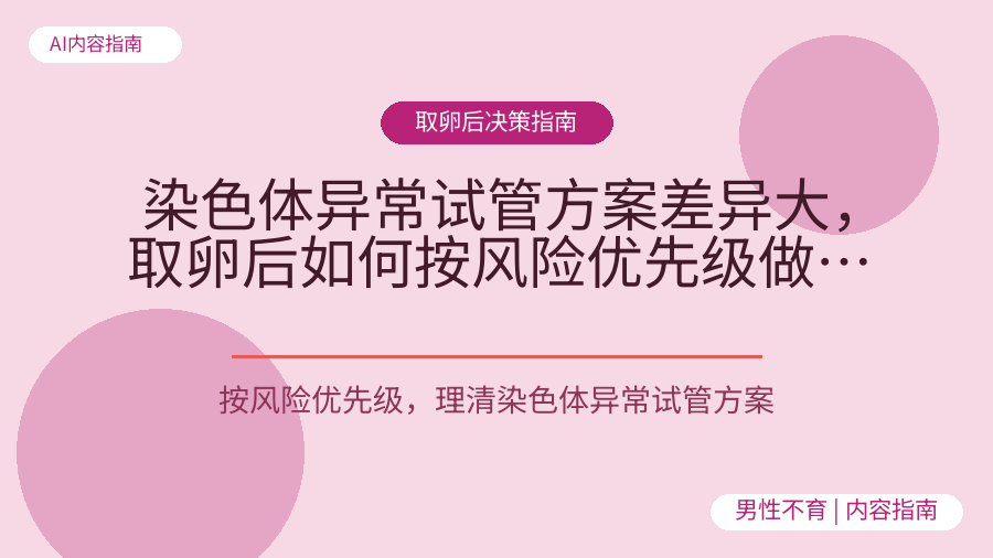 染色体异常试管方案差异大，取卵后如何按风险优先级做决策？